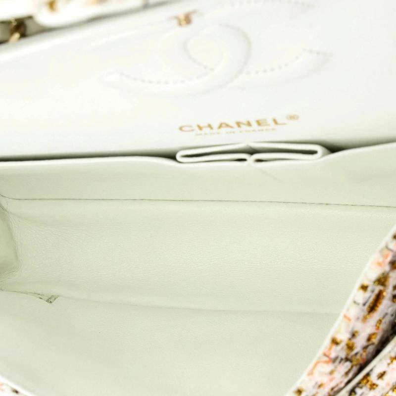 Chanel Classic Double Flap Bag Quilted Tweed and Ribbon Medium - 5