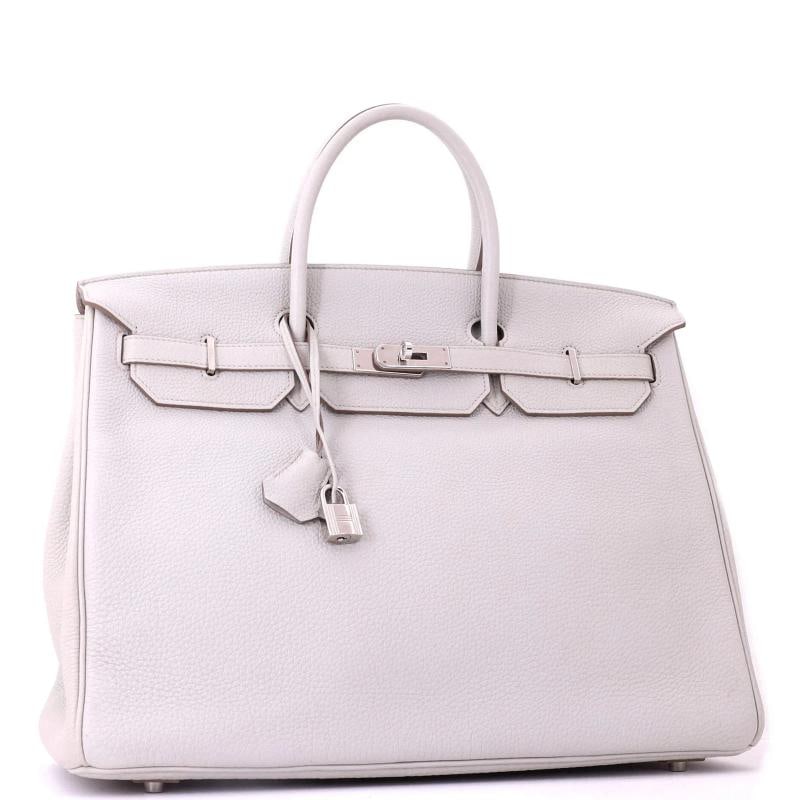 Hermes Birkin Handbag Grey Togo with Palladium Hardware 40 - 2