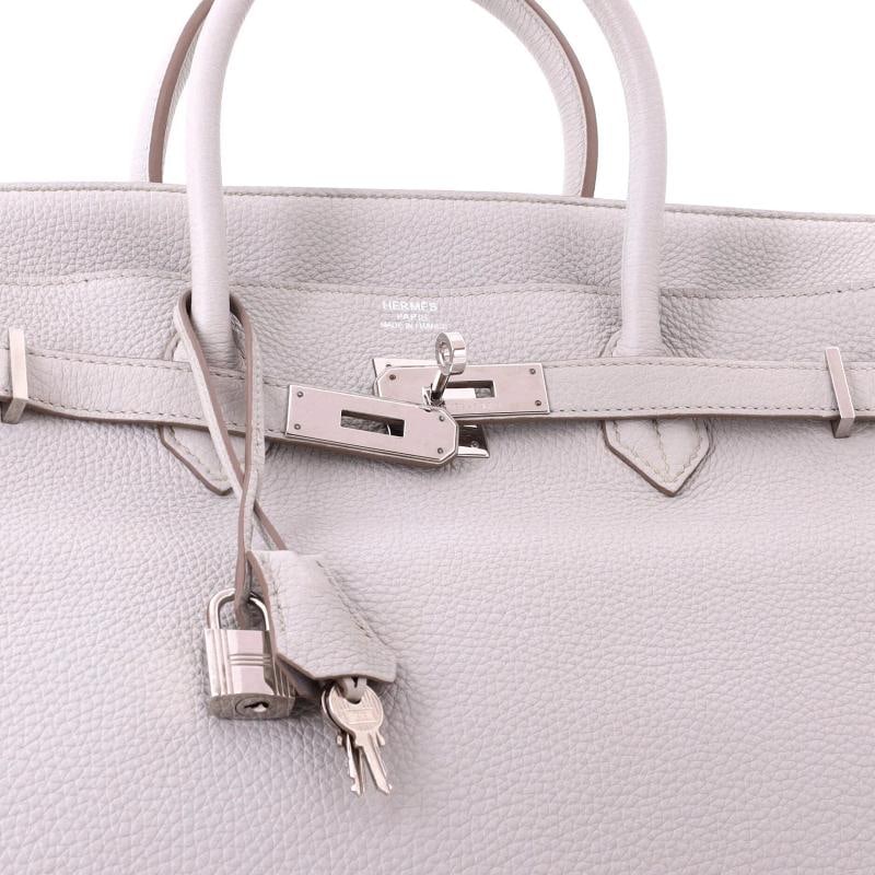 Hermes Birkin Handbag Grey Togo with Palladium Hardware 40 - 6