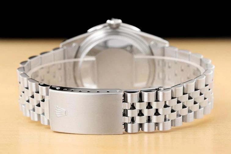 ROLEX MENS DATEJUST 16014 18K GOLD STEEL WHITE ROMAN DIAMOND JUBILEE WATCH - 6