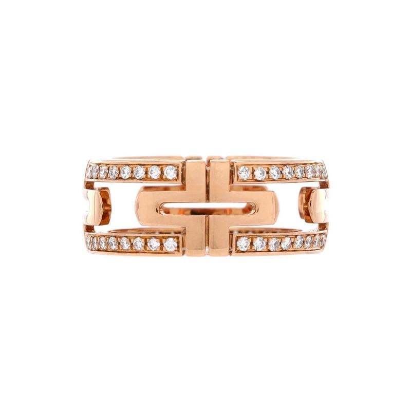 Bvlgari Parentesi Band Ring 18K Rose Gold with Diamonds 8mm: Condition: Pre-owned - Good,Brand: Bvlgari,Main Stone: Diamond,Metal: 18K Yellow Gold,Metal Purity: 18K,Ring Size: 6 - 52,Type: Ring,Color: Rose Gold,Style: 18K Rose Gold With Diamonds,Material: 18K R