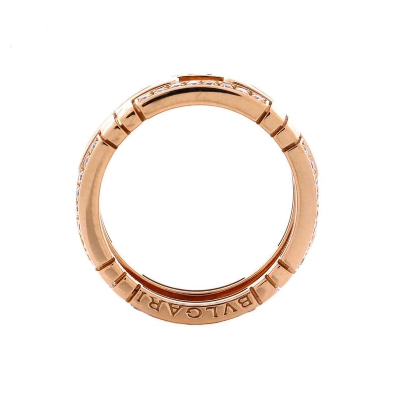 Bvlgari Parentesi Band Ring 18K Rose Gold with Diamonds 8mm - 2