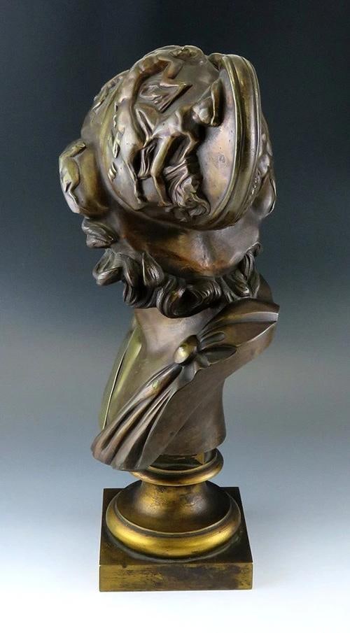 Exceptional Mid/Late 1800s French Bronze Bust of Ajax or Menelaus Trojan Hero - 3