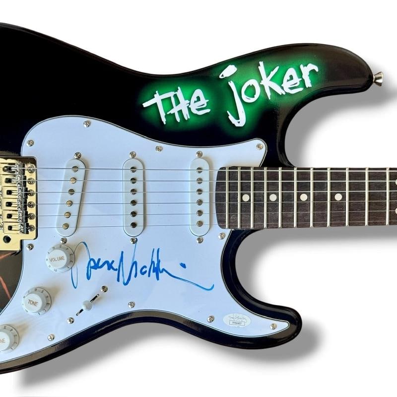 Michael Keaton & Jack Nicholson Signed Guitar Set of 2 JSA COA Batman The Joker - 6