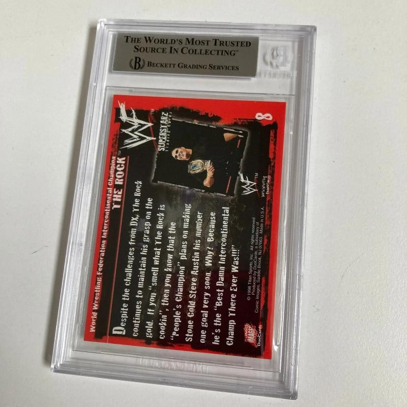 Dwayne Johnson The Rock Signed 1998 Duocards WWF Wrestling Card BGS Authentic - 3