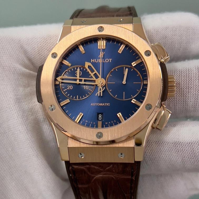Hublot Classic Fusion Chronograph King Gold Blue 541.OX.7180.RX 18K Rose Gold - 4