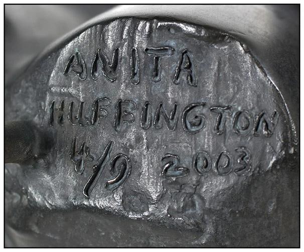 Anita Huffington Original Bronze Sculpture Dark Moonrise Female Figure Signed - 4