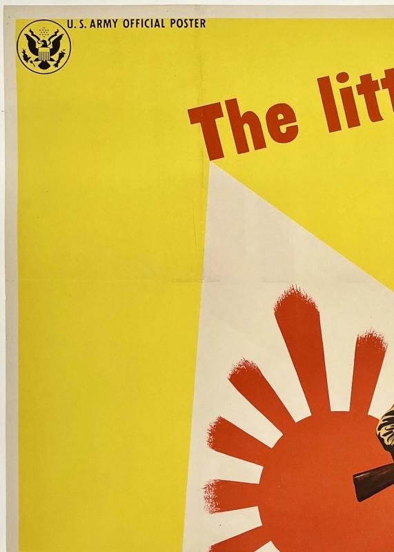 Original Vintage Poster THE LITTLE JAP IS A BIG JOB! Propaganda USA WWII LINEN - 2
