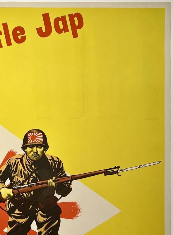 Original Vintage Poster THE LITTLE JAP IS A BIG JOB! Propaganda USA WWII LINEN - 3