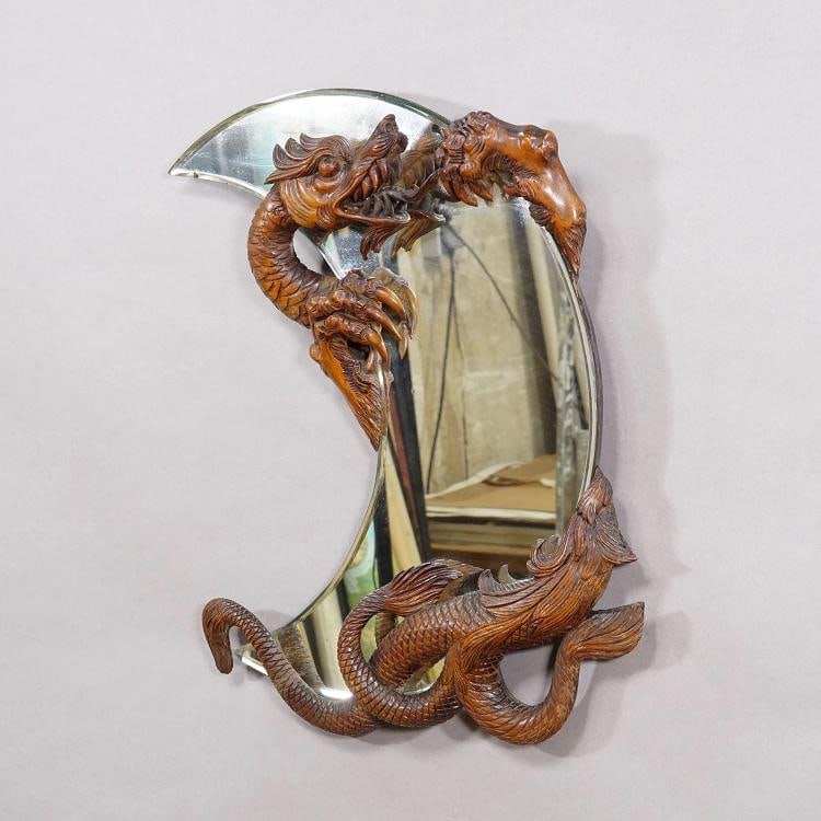 Victorian Mirror with Carved Dragon attr. to Gabriel Viardot ca. 1880 - 2