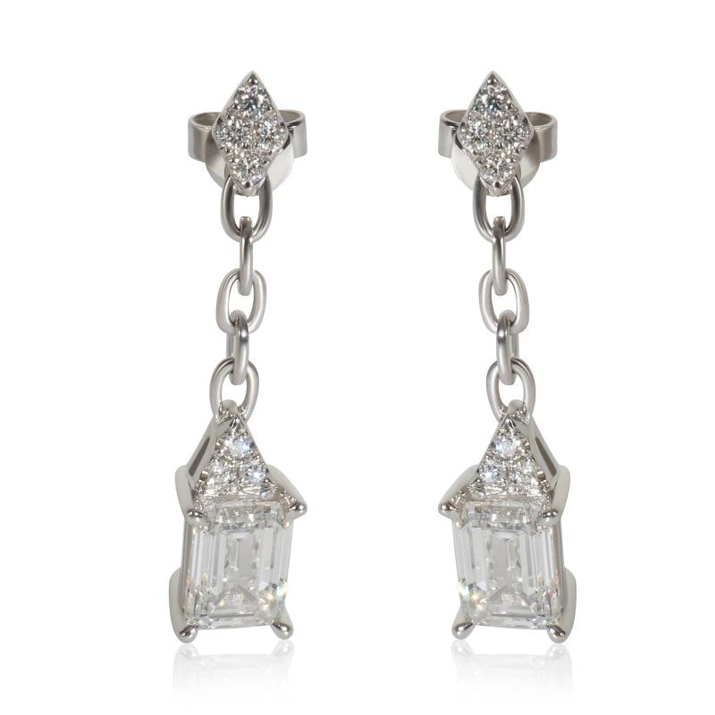 2.17 ctw White Gold Lab-Grown Diamond Earrings: Condition: New without tags,Shape: Mix,Item Length: 27 mm,Country of Origin: US,Side Stone Type: Lab-Grown Diamond,Side Stone Weight (cts): 2.17,Metal Purity: 14K,With Original Box/Packaging: No,With 