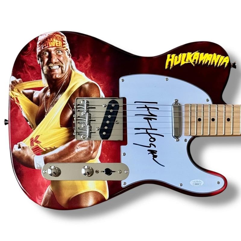 Hulk Hogan Signed Guitar Custom Graphics JSA COA Hulkamania: League: WWF,Player: Hulk Hogan,Sport: Wrestling,Signed: Yes,Original/Reprint: Original,Autograph Authentication: James Spence Authentication (JSA),Product: Guitar,Country of Origin: United States Sign