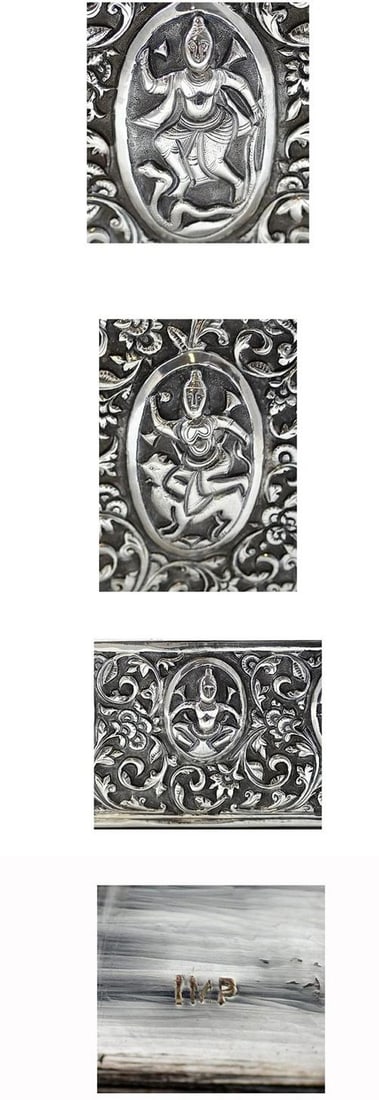 Fabulous 1800s South Asian Silver Tropical Wood-Lined Box - 4