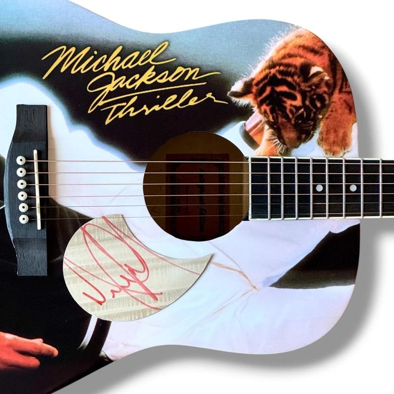Michael Jackson Signed Guitar Custom Graphics COA Thriller Billie Jean Jackson 5 - 2
