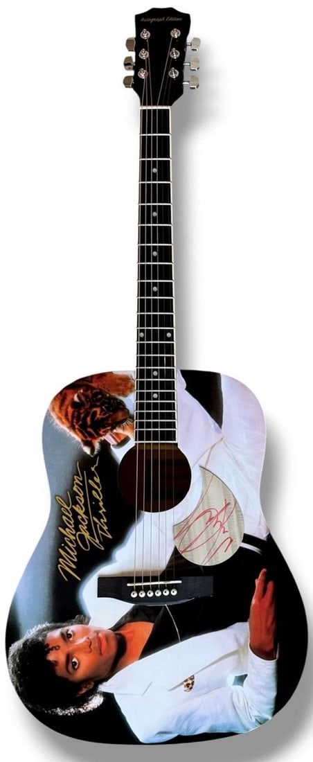 Michael Jackson Signed Guitar Custom Graphics COA Thriller Billie Jean Jackson 5 - 3