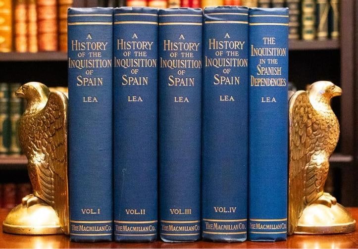 Henry Charles Lea / 1906 History of the Inquisition of Spain First Edition Fine: Author: Henry Charles Lea,Country of Origin: United States of America,Publisher: The Macmillan Company,Year Printed: 1906,Special Attributes: 1st Edition,Original/Facsimile: Original 1906 A History of