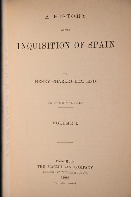 Henry Charles Lea / 1906 History of the Inquisition of Spain First Edition Fine - 3