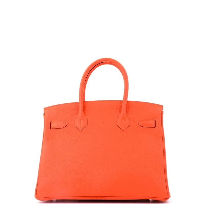 Hermes Birkin Handbag Orange Togo with Palladium Hardware 30 - 4
