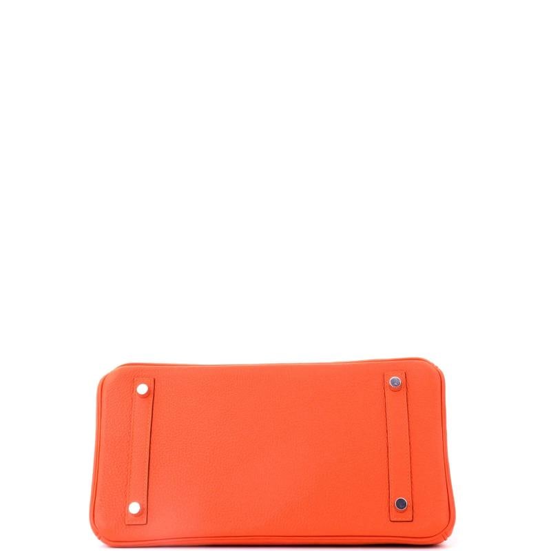 Hermes Birkin Handbag Orange Togo with Palladium Hardware 30 - 5