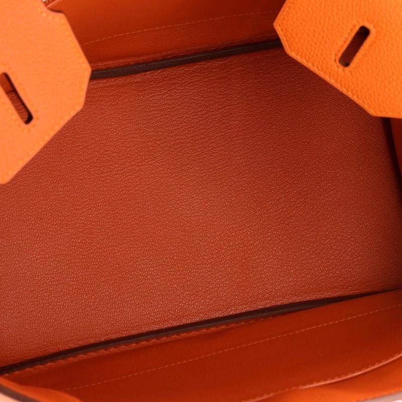 Hermes Birkin Handbag Orange Togo with Palladium Hardware 30 - 7