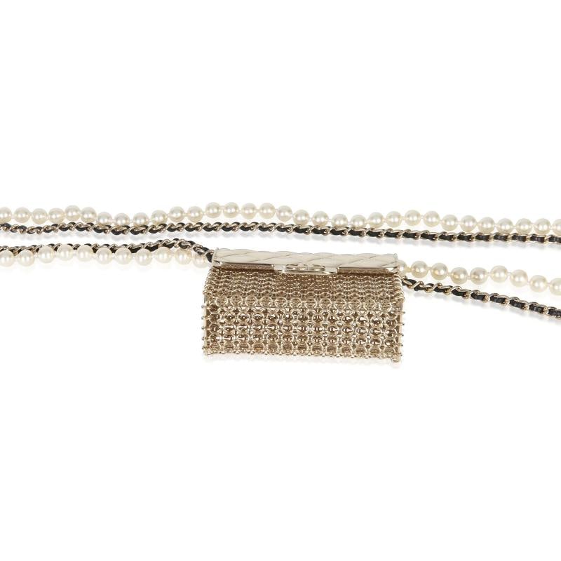 Chanel Gold-Plated 2022 Runway Flap Bag Necklace - 2