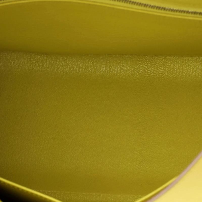 Hermes Kelly Handbag Yellow Epsom with Palladium Hardware 32 - 5