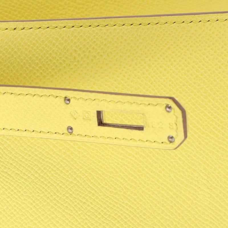 Hermes Kelly Handbag Yellow Epsom with Palladium Hardware 32 - 7