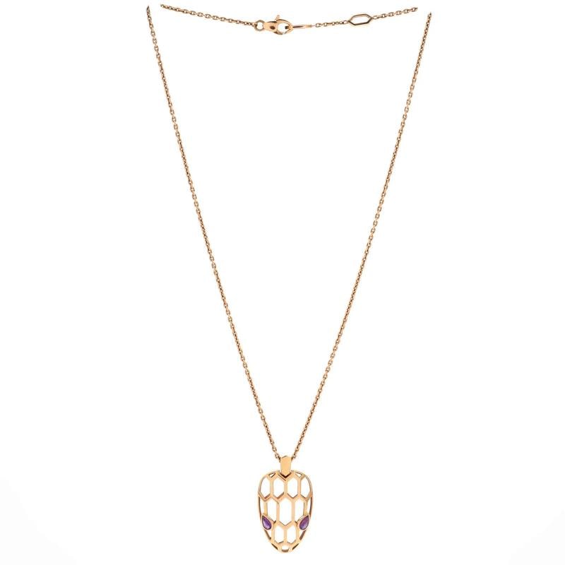 Bvlgari Serpenti Seduttori Pendant Necklace 18K Rose Gold with Amethyst - 3