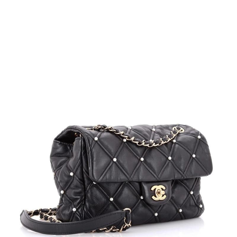 Chanel CC Flap Bag Pearl Studded Quilted Lambskin Medium - 2