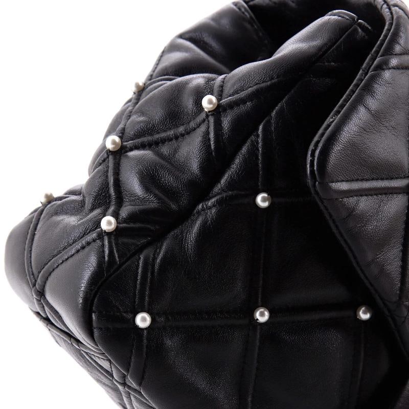 Chanel CC Flap Bag Pearl Studded Quilted Lambskin Medium - 6
