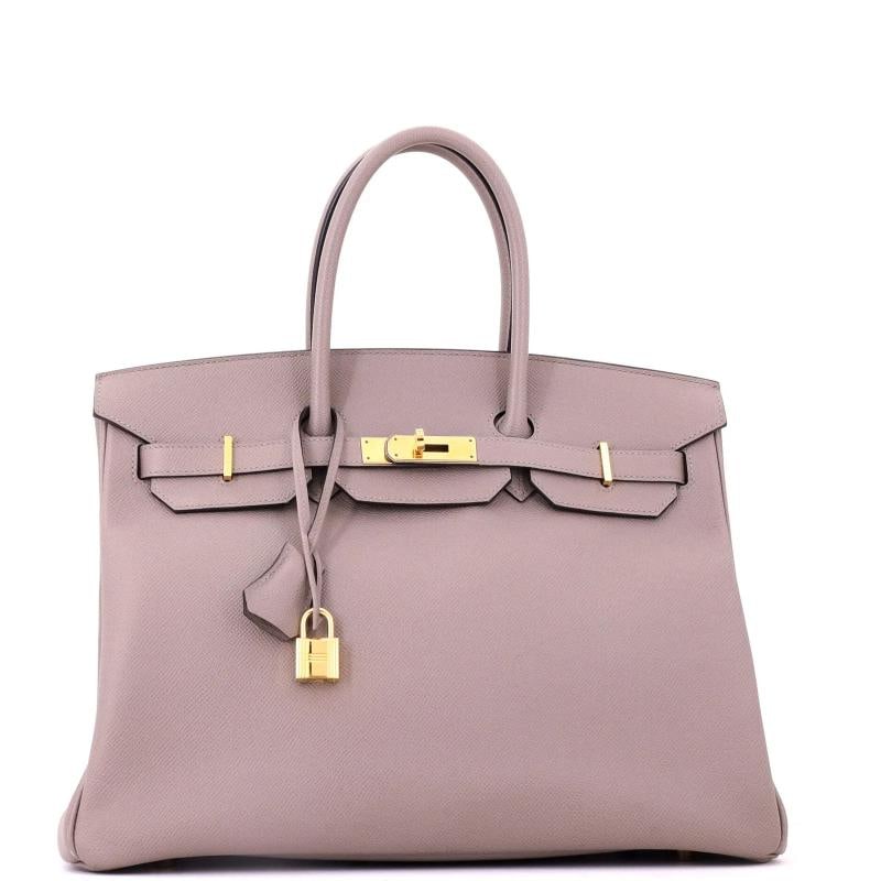 Hermes Birkin Handbag Grey Epsom with Gold Hardware 35 - 3