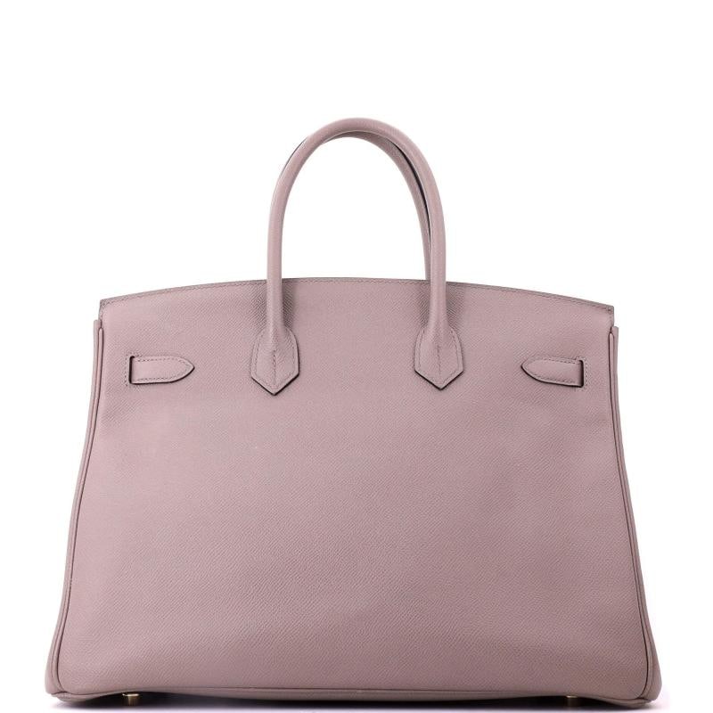 Hermes Birkin Handbag Grey Epsom with Gold Hardware 35 - 4