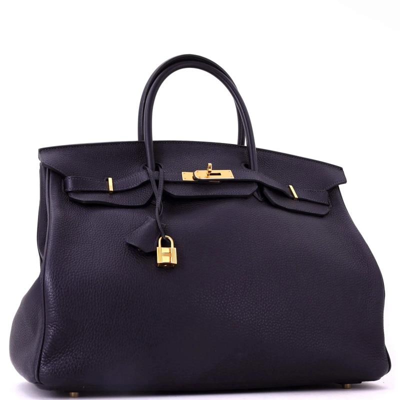 Hermes Birkin Handbag Blue Togo with Gold Hardware 40 - 2