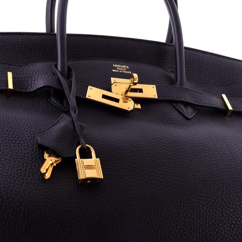 Hermes Birkin Handbag Blue Togo with Gold Hardware 40 - 6