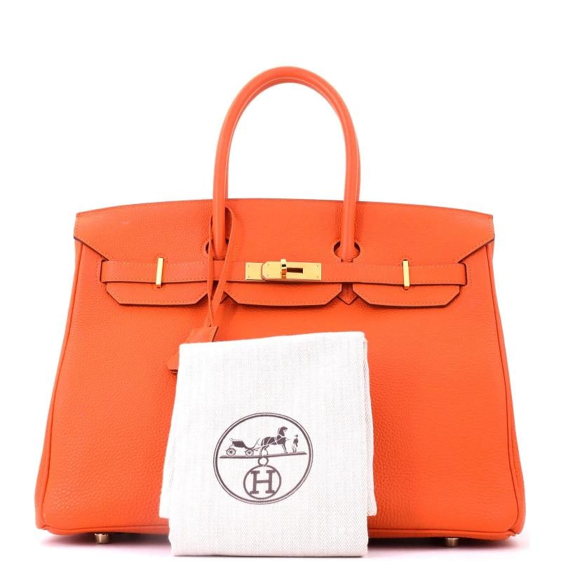 Hermes Birkin Handbag Orange Togo with Gold Hardware 35 - 2