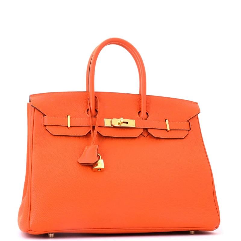 Hermes Birkin Handbag Orange Togo with Gold Hardware 35 - 3