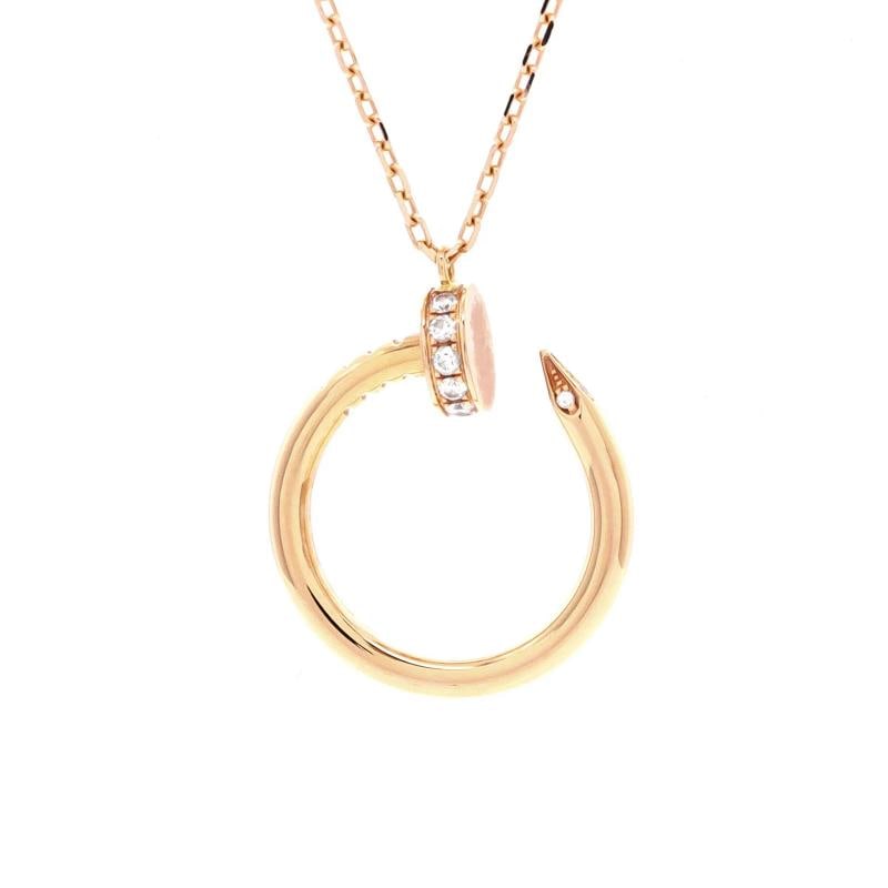 Cartier Juste un Clou Pendant Necklace 18K Rose Gold with Diamonds: Measurements: Length: 15.0 - 16.5 ", Pendant Length: 22.70 mm, Pendant Width: 18.30 mm . Condition: Pre-owned - Good,Brand: Cartier,Main Stone: Diamond,Metal: 18K Rose Gold,Metal Purity: 18K,Style: Pe