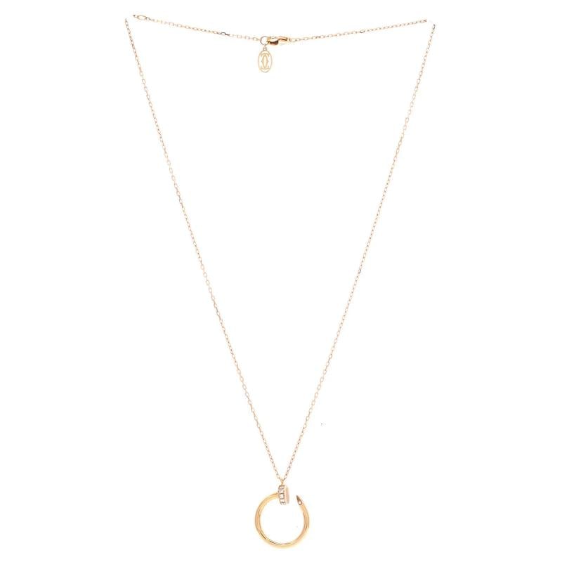 Cartier Juste un Clou Pendant Necklace 18K Rose Gold with Diamonds - 3