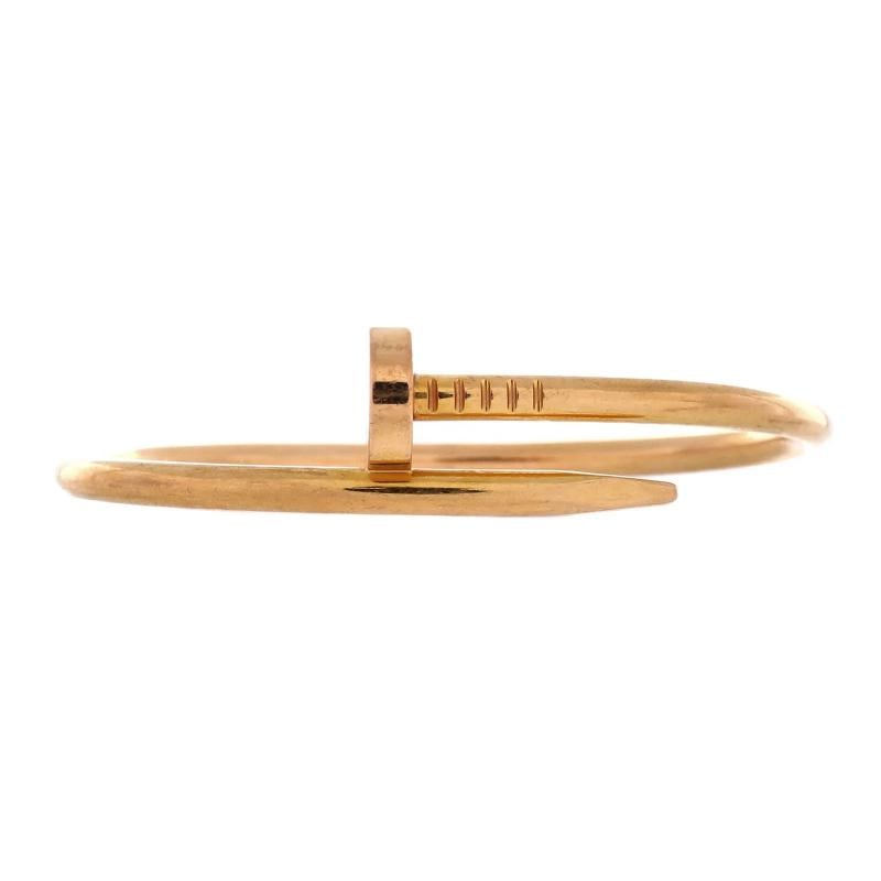 Cartier Juste un Clou Bracelet 18K Rose Gold Classic: Measurements: Circumference: 6.50 ", Width: 3.50 mm . Condition: Pre-owned - Good,Brand: Cartier,Main Stone: Unknown,Metal: 18K Rose Gold,Metal Purity: 18K,Style: Bracelet,Type: Bracelet,Color: Rose G