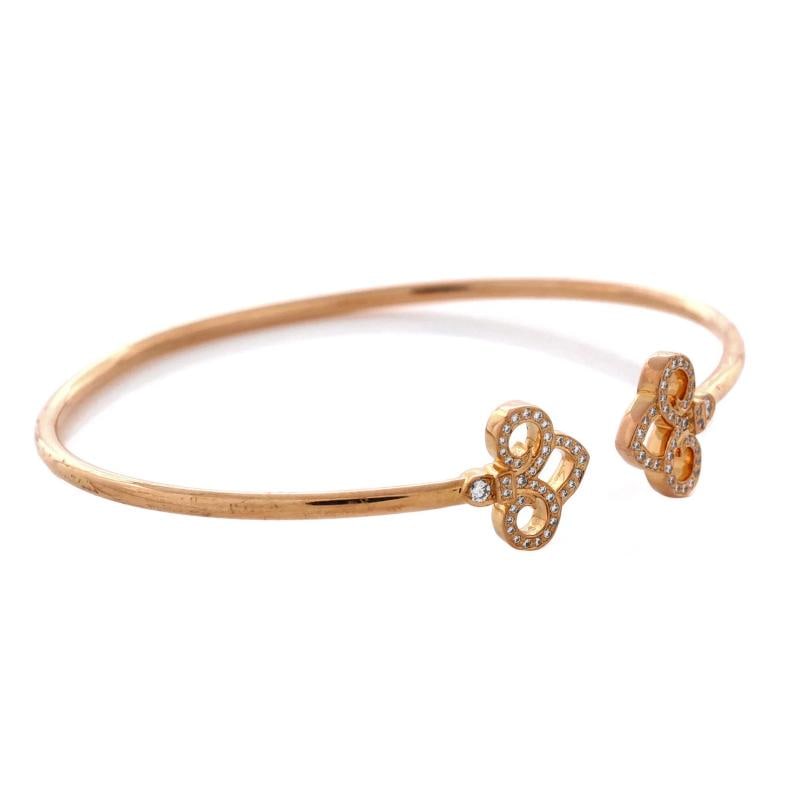 Tiffany & Co. Fleur de Lis Wire Bracelet 18K Rose Gold with Diamonds - 2
