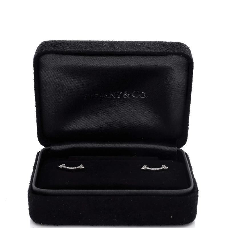 Tiffany & Co. T Smile Stud Earrings 18K White Gold and Diamonds - 2
