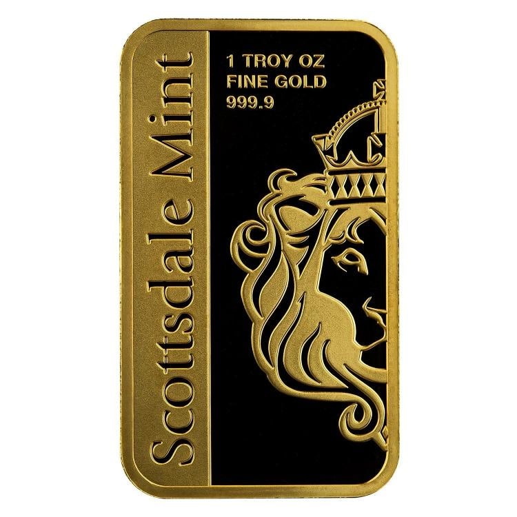 1 oz Gold Bar - Scottsdale Mint Archangel .9999 Gold Bar (in Certi-LockÃ‚Â®) #A - 3