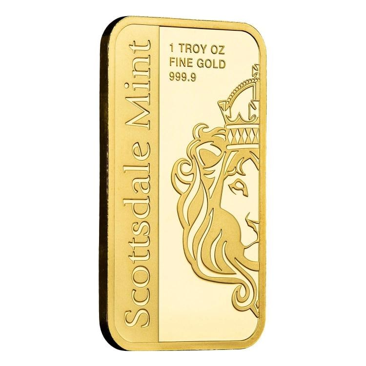 1 oz Gold Bar - Scottsdale Mint Archangel .9999 Gold Bar (in Certi-LockÃ‚Â®) #A - 5