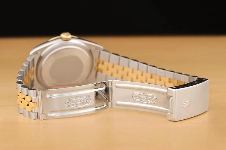 ROLEX MENS DATEJUST 16013 WHITE DIAL 18K YELLOW GOLD STAINLESS STEEL WATCH - 10