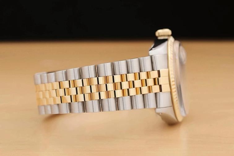ROLEX MENS DATEJUST 16013 WHITE DIAL 18K YELLOW GOLD STAINLESS STEEL WATCH - 8