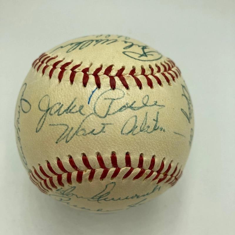 Jackie Robinson 1954 Brooklyn Dodgers Team Signed Baseball PSA DNA - 3