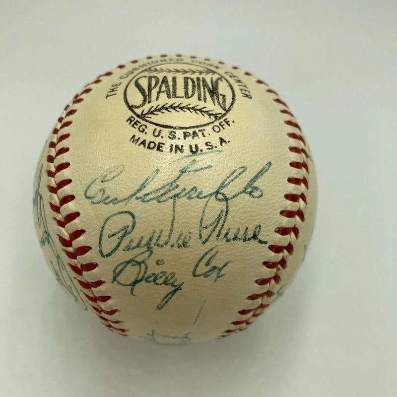 Jackie Robinson 1954 Brooklyn Dodgers Team Signed Baseball PSA DNA - 6