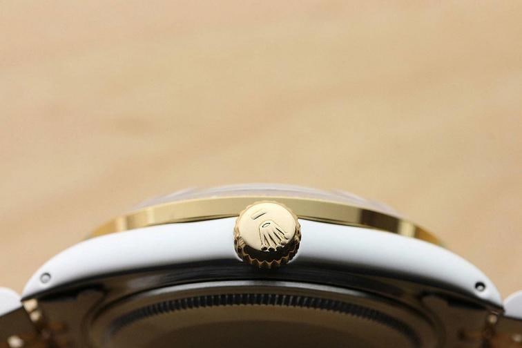 ROLEX MENS DATEJUST 16013 18K YELLOW GOLD DIAMOND STAINLESS STEEL BLUE WATCH - 8