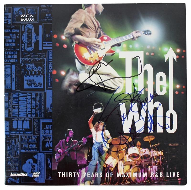 The Who (3) Daltrey, Townshend & Entwistle Signed Laserdisc Cover BAS #A42884 - 2