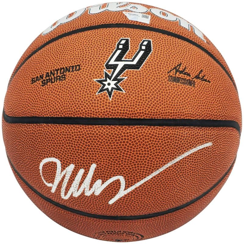 Victor Wembanyama Signed Composite Leather Spurs Logo Basketball Fanatics Holo: Player: Victor Wembanyama,Team: San Antonio Spurs,Sport: Basketball-NBA,Product: Ball,Signed: Yes,Autograph Authentication: Fanatics Authentic,Original/Reprint: Original,Country of Origin: United